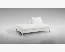 Modern White Chaise Lounge 03 3Dモデル