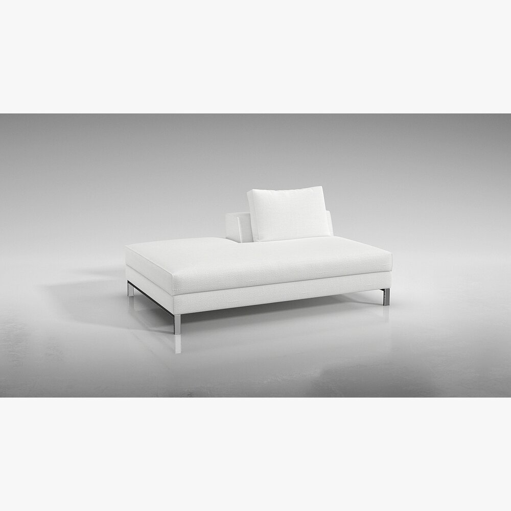 Modern White Chaise Lounge 03 3D model