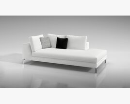 Modern White Sectional Sofa 08 3D 모델 