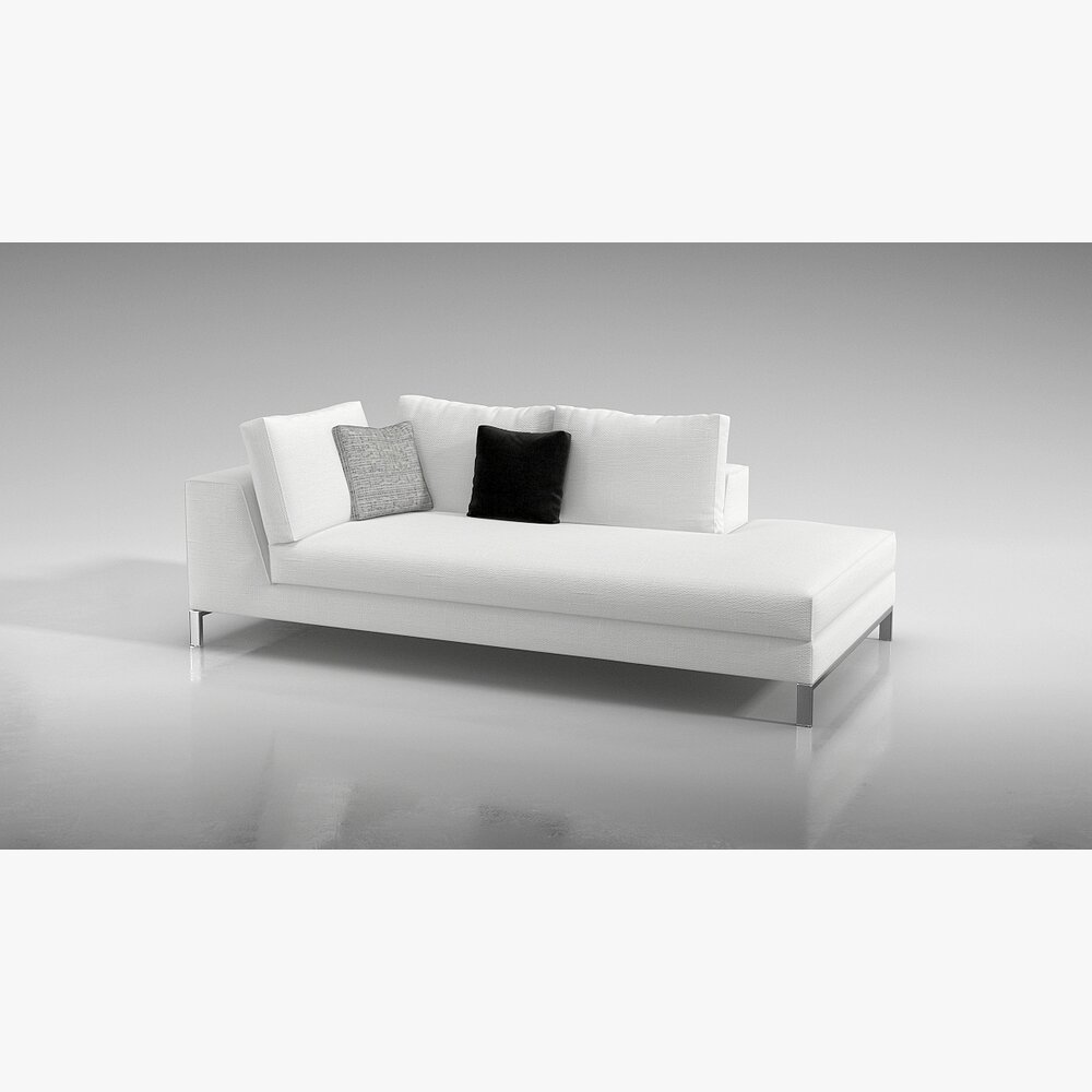 Modern White Sectional Sofa 08 Modelo 3D