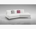 Modern White Sectional Sofa 09 3Dモデル