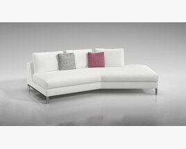 Modern White Sectional Sofa 09 3D-Modell