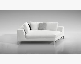 Modern White Sectional Sofa 10 3Dモデル