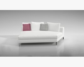 Modern White Chaise Lounge 04 3D model