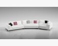 White Sectional Sofa Modello 3D