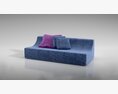 Modern Blue Sofa 02 Modello 3D