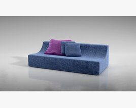 Modern Blue Sofa 02 3D模型