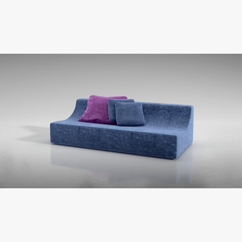 Modern Blue Sofa 02 3D 모델 