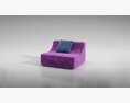 Contemporary Purple Armchair with Cushion 3D-Modell
