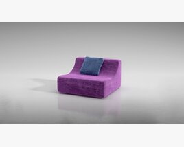 Contemporary Purple Armchair with Cushion 3D model