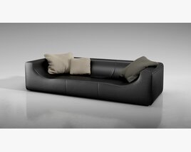 Modern Black Sofa 02 Modèle 3D
