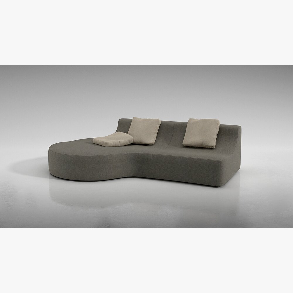Modern Curved Sofa 02 3D model