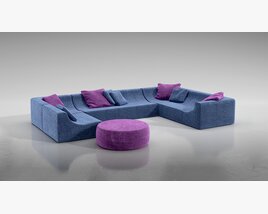 Modern Modular Sofa Set 3D 모델 