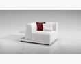 Modern White Armchair 02 3D模型