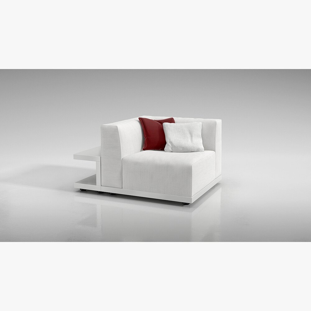 Modern White Armchair 02 3D модель