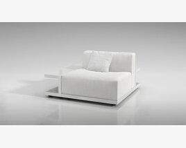 Modern White Armchair 03 3D model