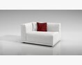 Modern White Loveseat with Accent Cushion Modello 3D