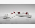 Modern White Sectional Sofa 11 3D 모델 