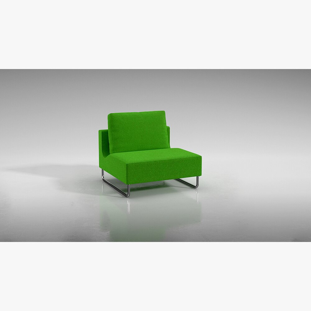 Modern Green Armchair 3D 모델 