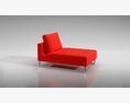 Modern Red Chaise Lounge 3d model