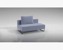 Modern Gray Chaise Lounge 3D model