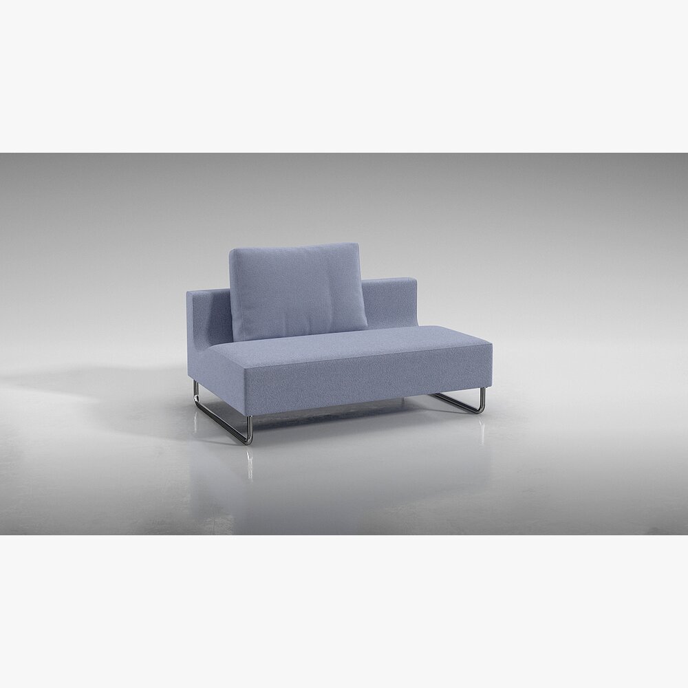 Modern Gray Chaise Lounge 3D модель