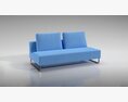 Modern Blue Sofa 03 3d model