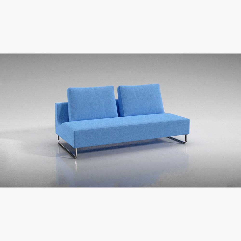 Modern Blue Sofa 03 3D model