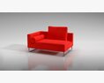 Modern Red Armchair 3D модель