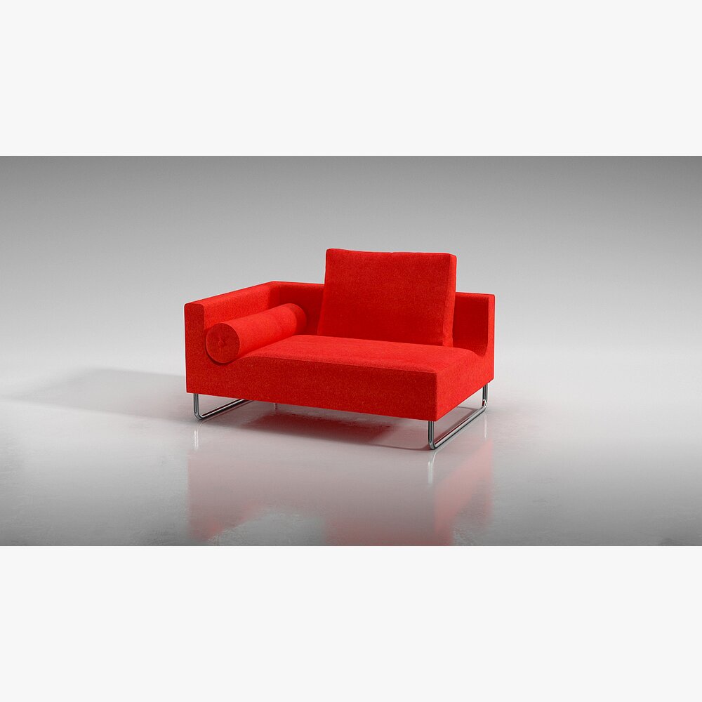 Modern Red Armchair 3D модель