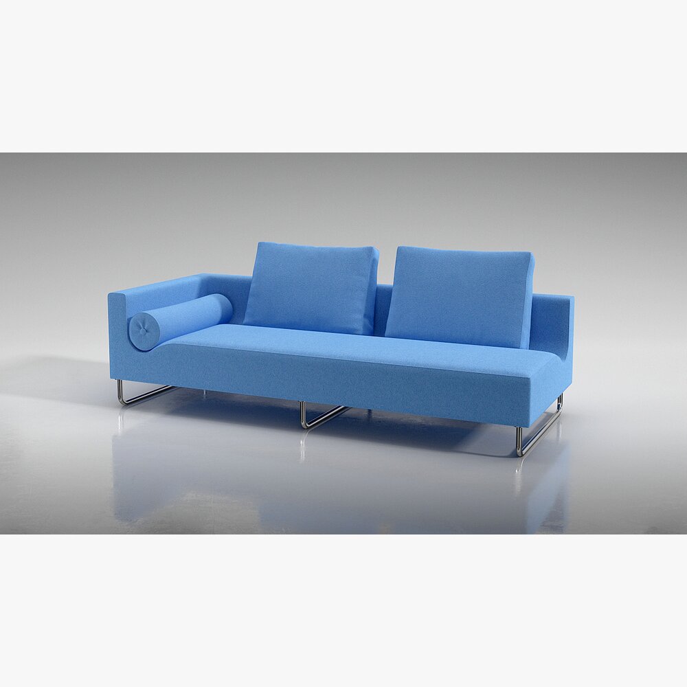 Modern Blue Sofa 04 3D 모델 