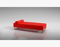 Modern Red Daybed 3Dモデル
