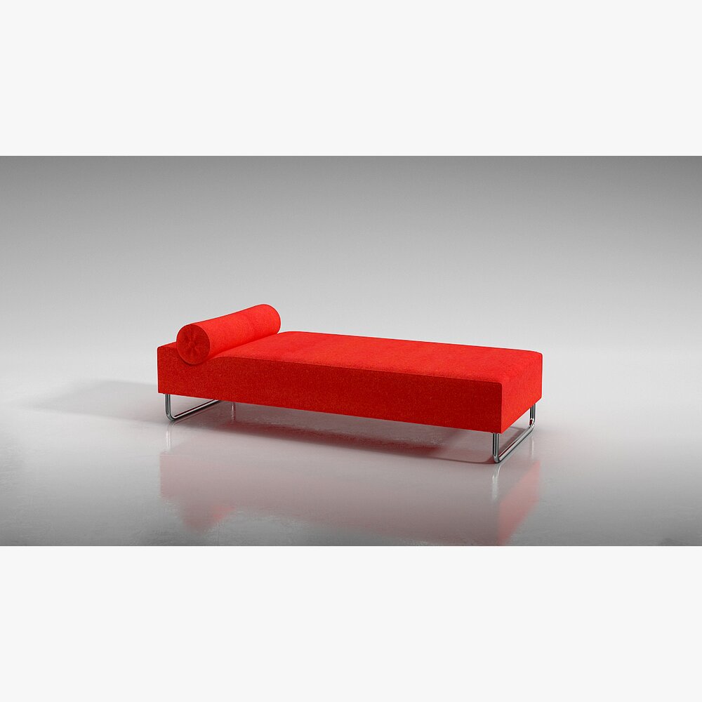 Modern Red Daybed 3D model