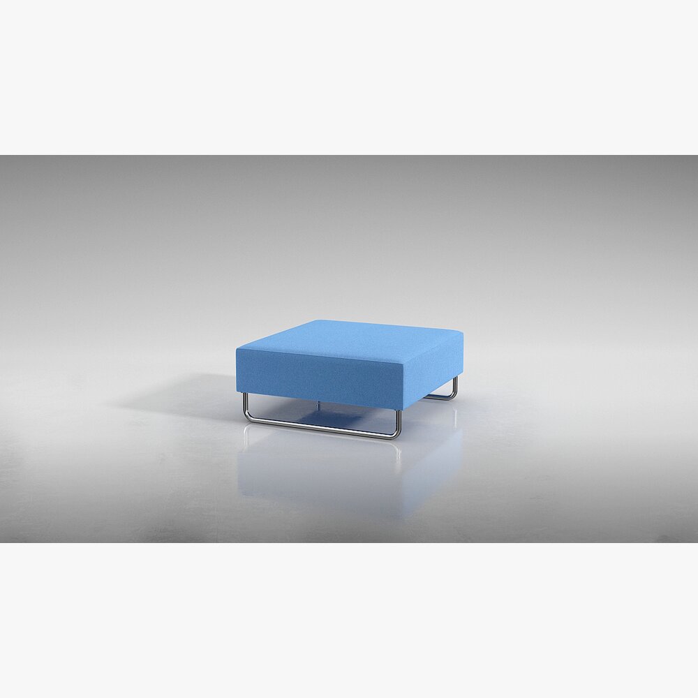 Modern Blue Ottoman 3D модель