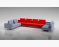 Modern Two-Tone Sectional Sofa Modello 3D