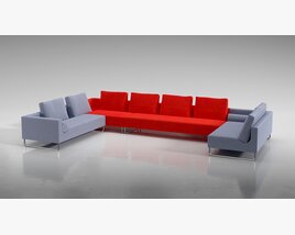 Modern Two-Tone Sectional Sofa Modèle 3D