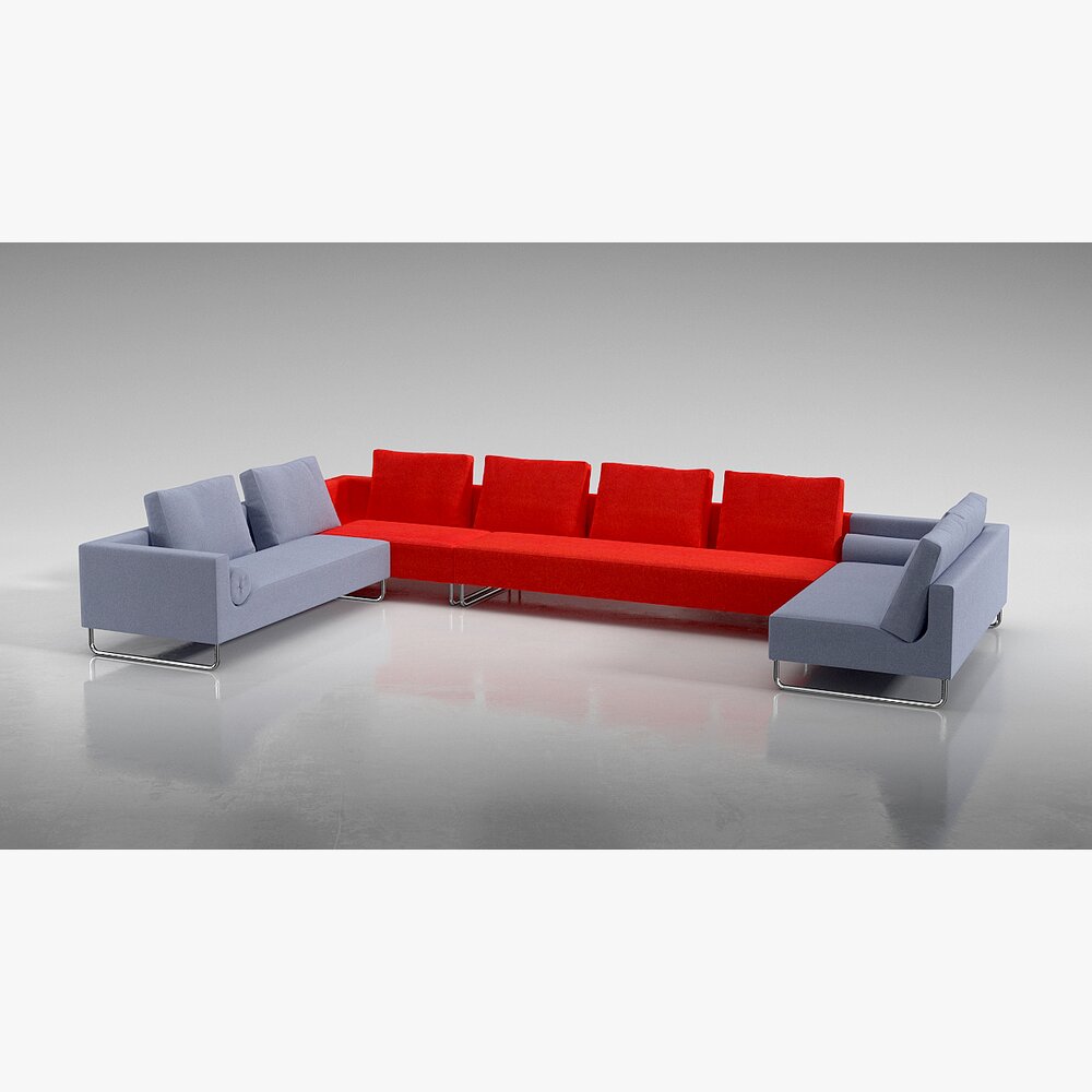 Modern Two-Tone Sectional Sofa Modelo 3D