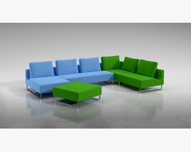 Modern Modular Sofa Set 02 3D 모델 