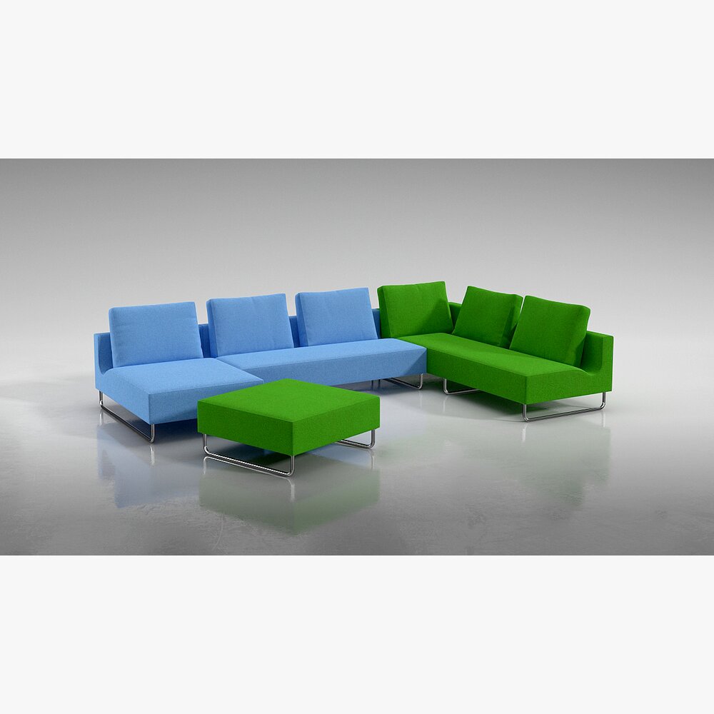 Modern Modular Sofa Set 02 3D 모델 