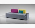 Modern Sofa with Colorful Cushions 3D模型