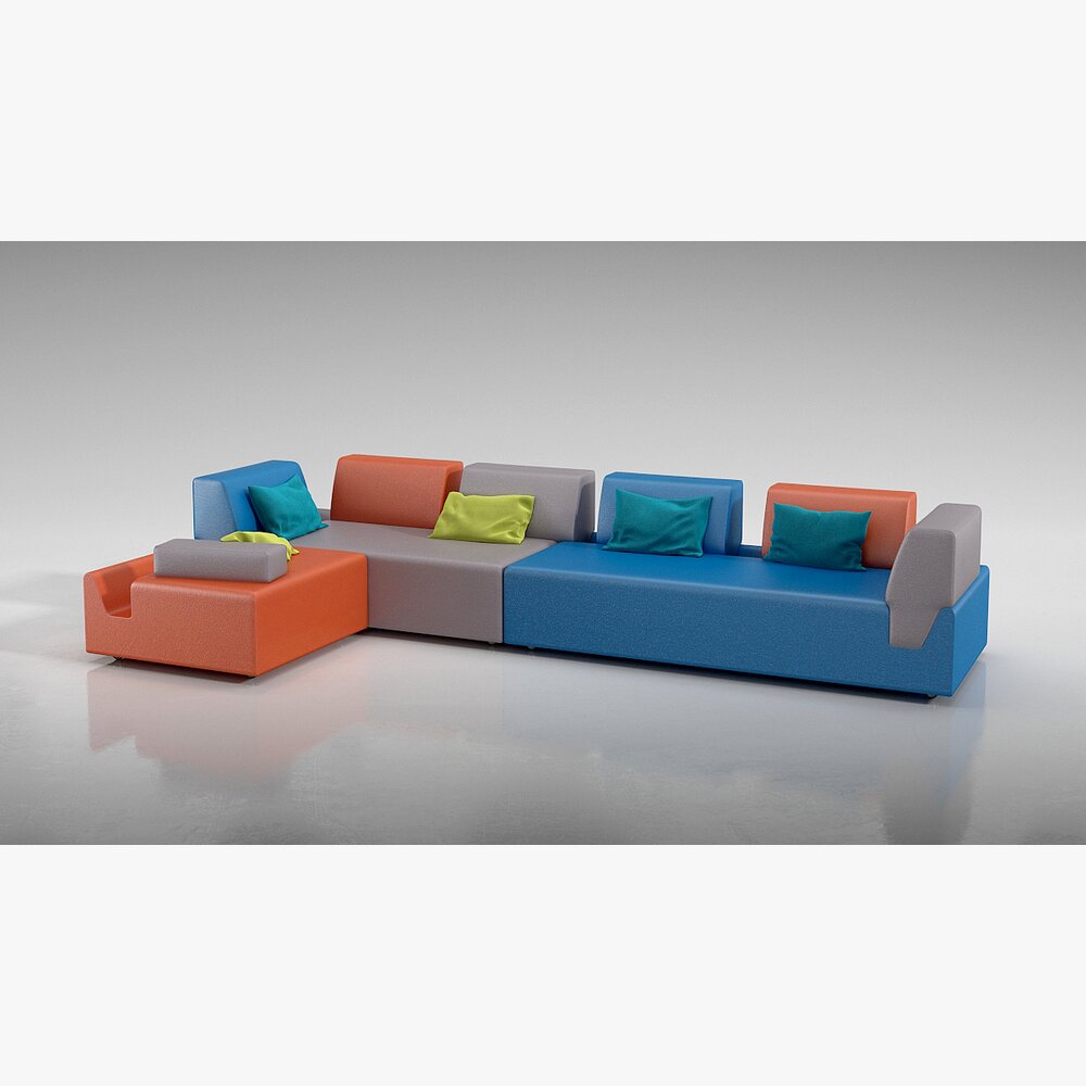 Colorful Modular Sofa 02 Modello 3D