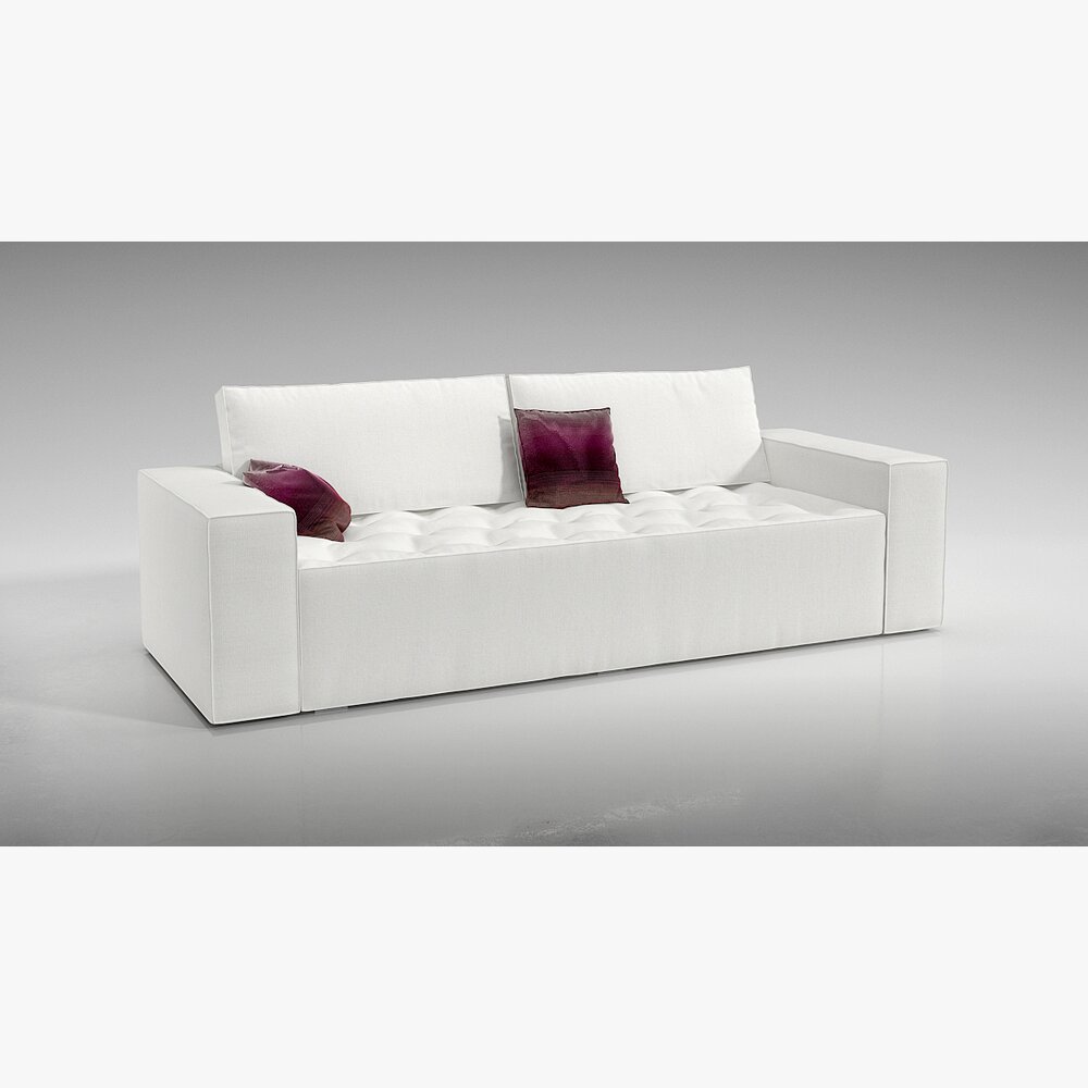 Modern White Sofa 09 3D модель