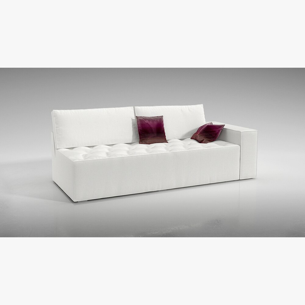 Modern White Sofa 10 3D-Modell