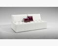 Modern White Sofa with Cushions 3D-Modell
