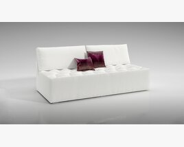 Modern White Sofa with Cushions Modello 3D