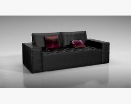 Modern Black Sofa 03 Modello 3D