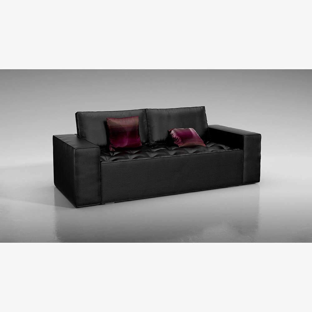 Modern Black Sofa 03 3D model