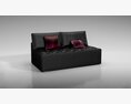 Modern Black Sofa 04 3D-Modell