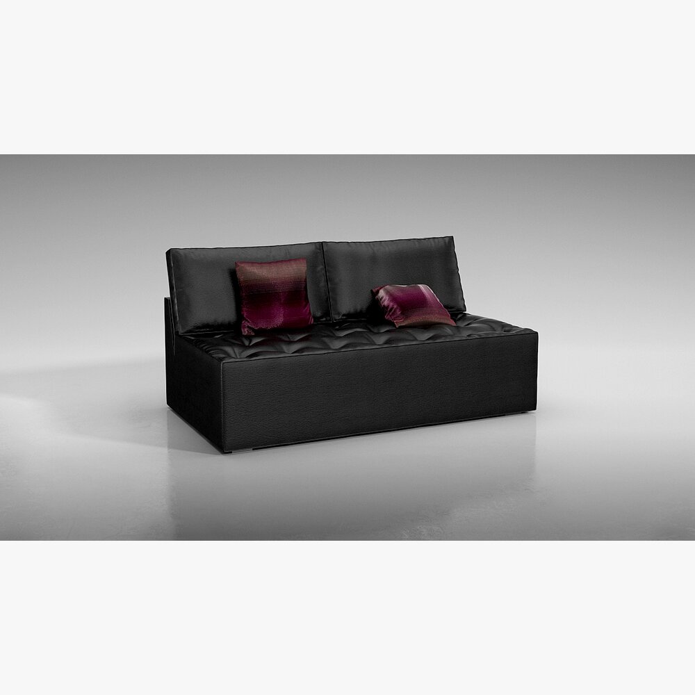 Modern Black Sofa 04 3D model