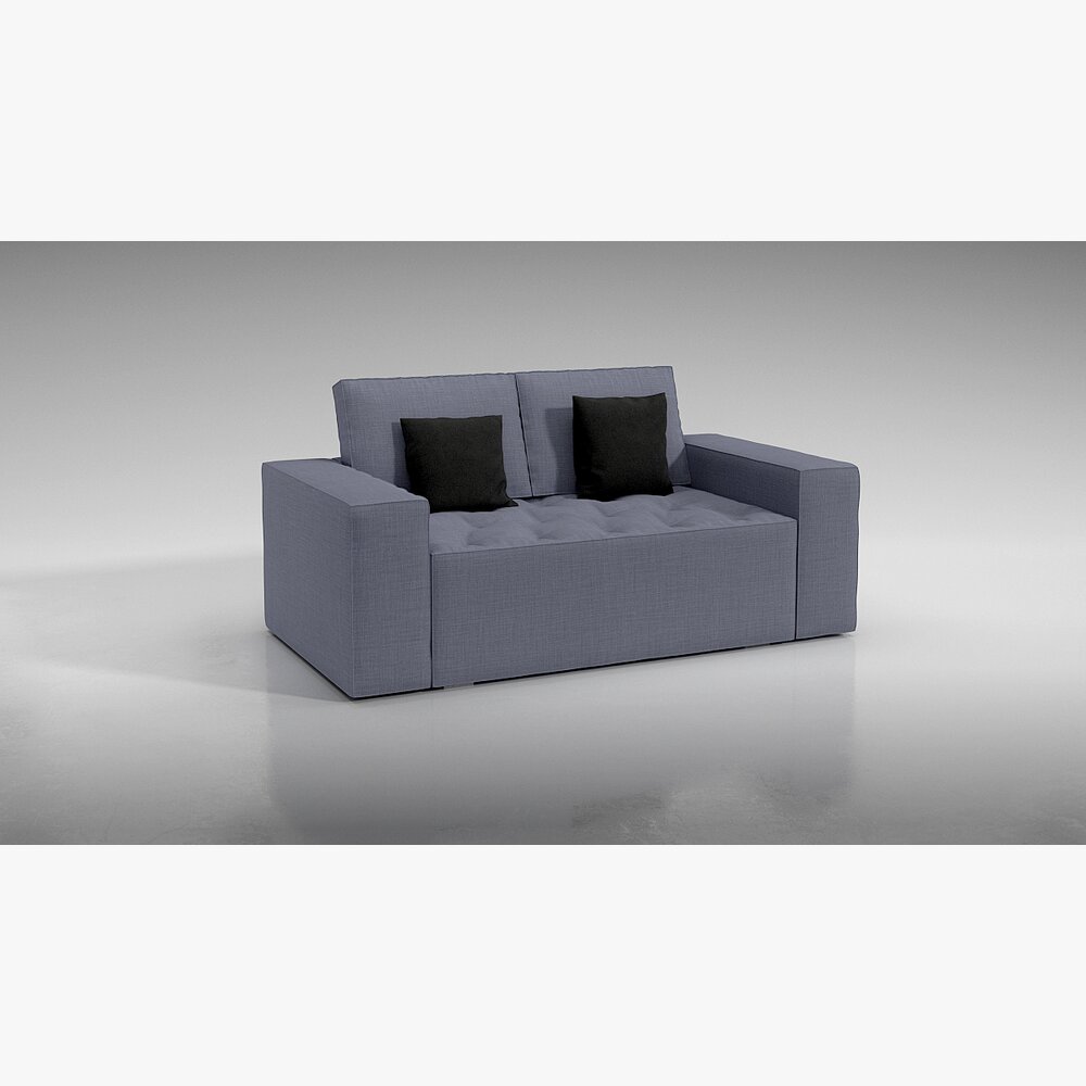 Modern Gray Sofa 04 3D 모델 